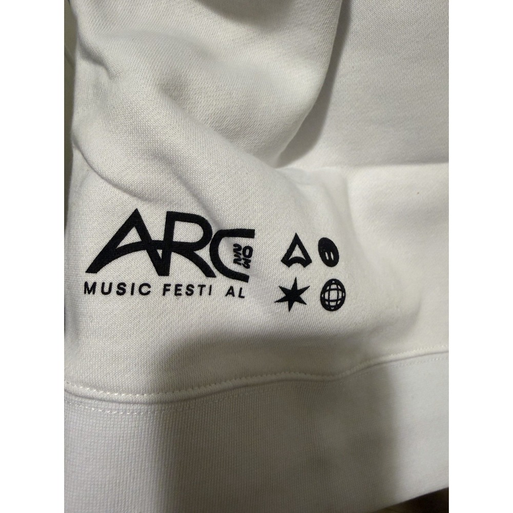 ARC Music Festival White Pullover Fleece Hoodie Men's Large Graphic Logo Pockets - Picture 5 of 9